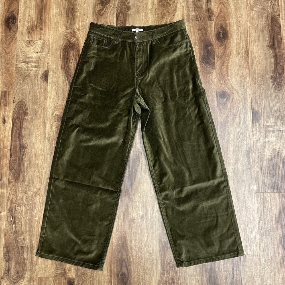 Frances Valentine Olive Ace Velvet Trouser Pants Cotton Women's 14